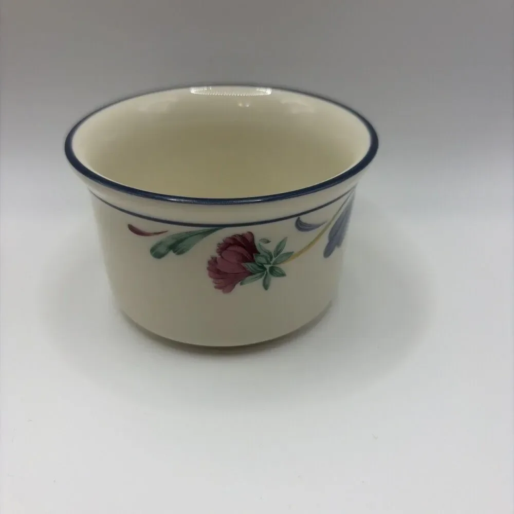 Lenox Poppies On Blue Ramekins Set Of 4 & 8oz Tea Coffee Cup USA Stoneware